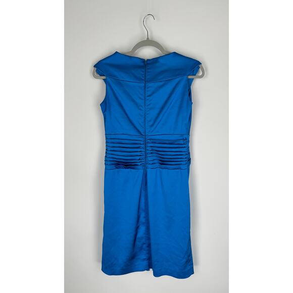 Tadashi Collection Womens Blue Sheath Dress V Neck Size Medium Sleeveless Formal - Picture 9 of 11